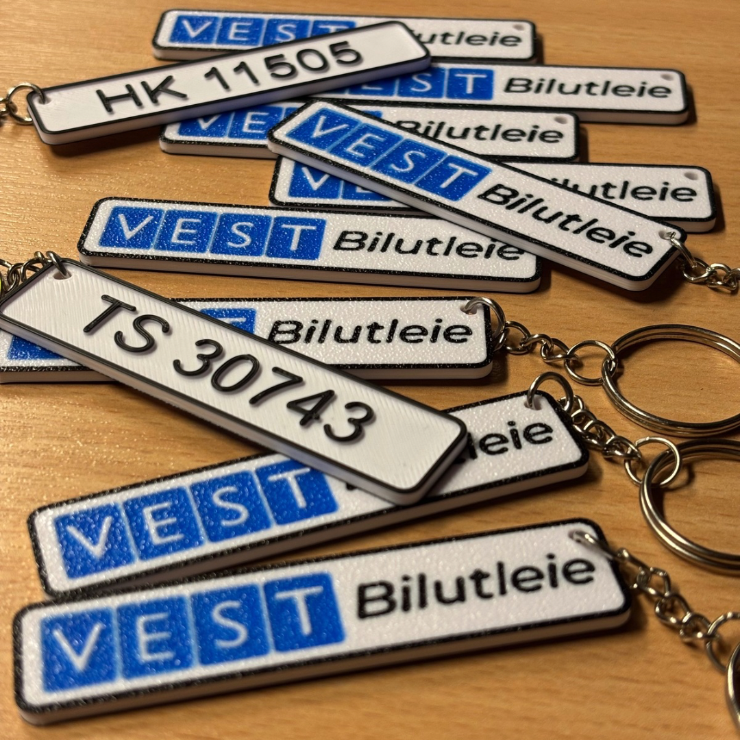 Nøkkelring med skiltnummer