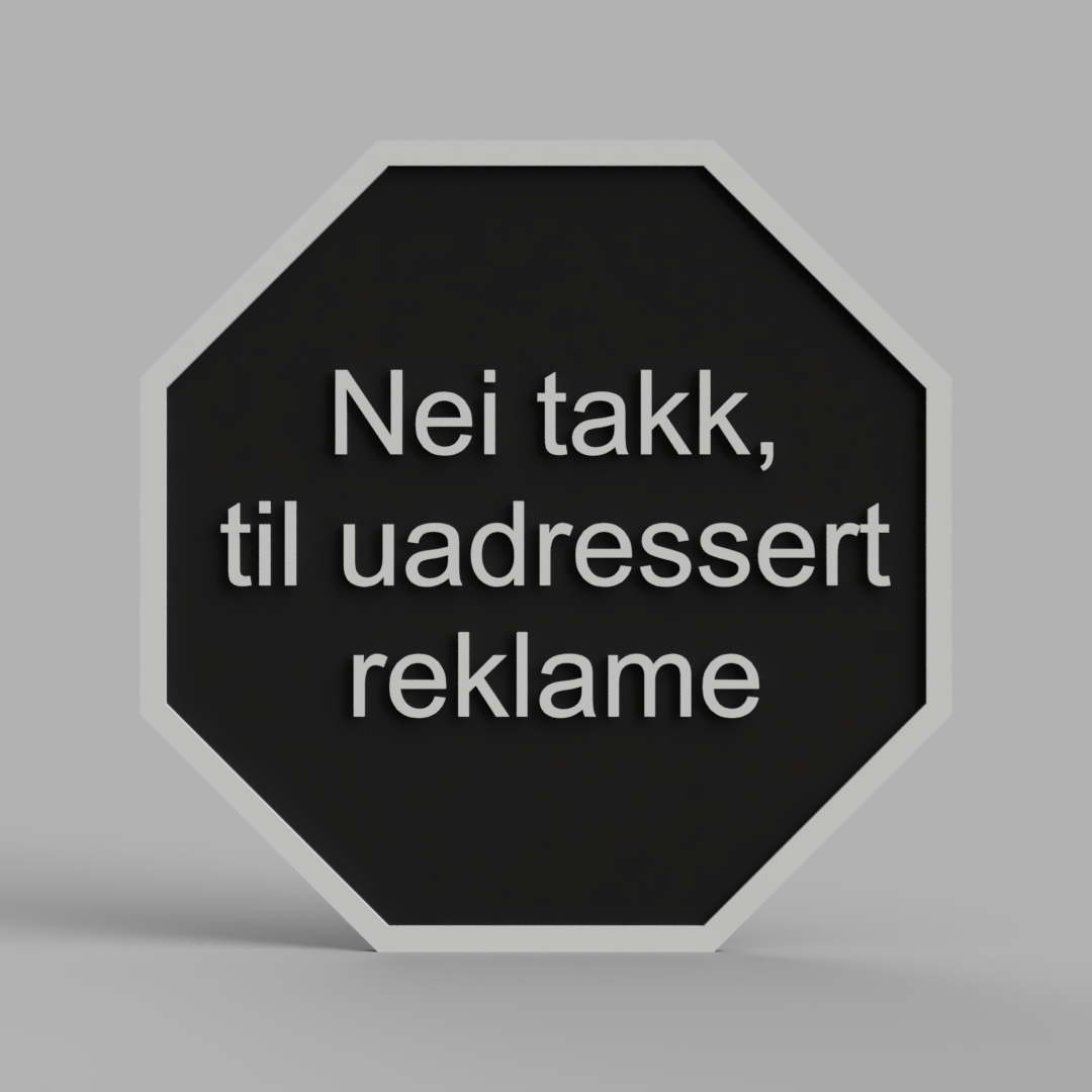 Nei takk til reklame skilt